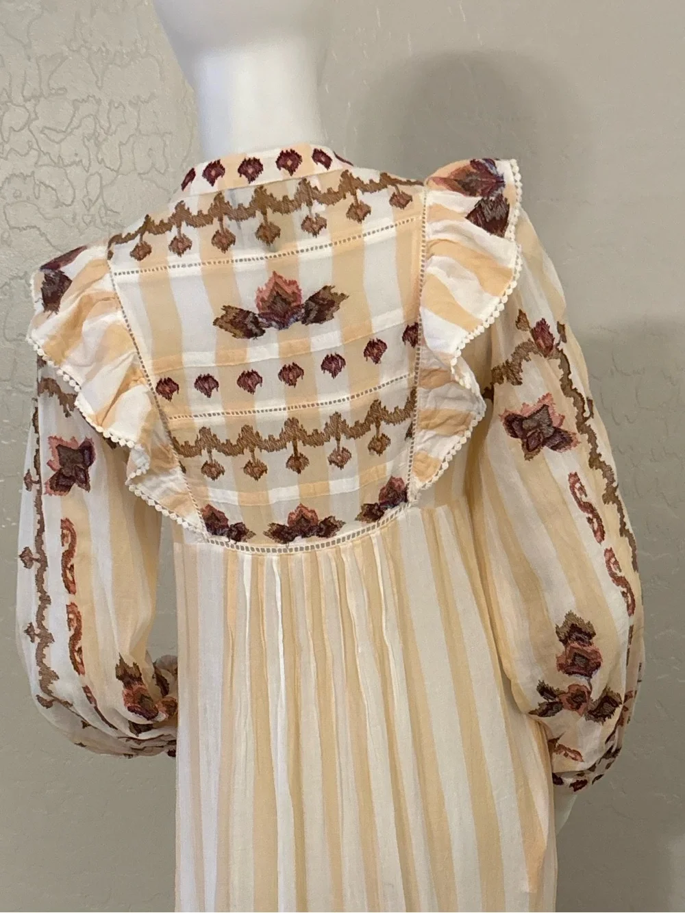 Farm Rio Jacquard Embroidered Ikat Long Sleeve Midi Dress XS - Picture 13 of 16